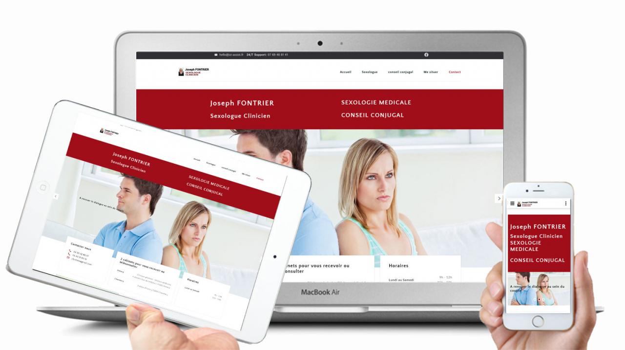 Site vitrine d'un sexologue à annecy